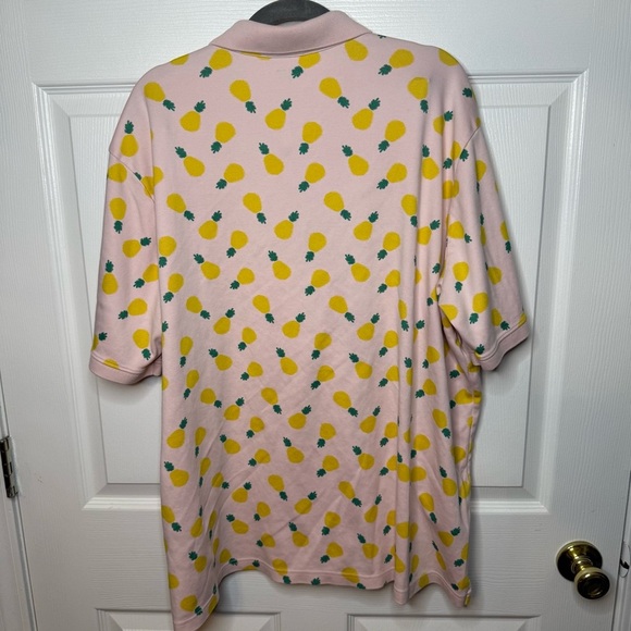 Lands End Mens Pink Traditional Fit Polo Shirt with Pineapple Print Size XXL GUC - Picture 4 of 6